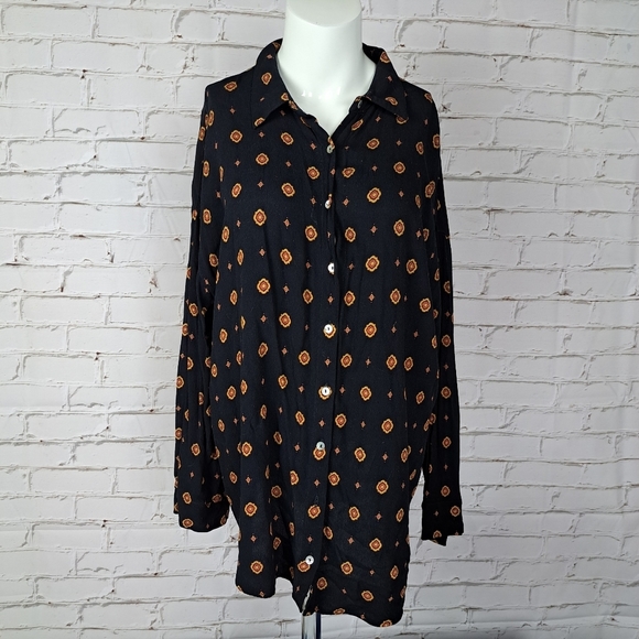 FREE People Intimately Medallion Print Button down shirt - Picture 4 of 12